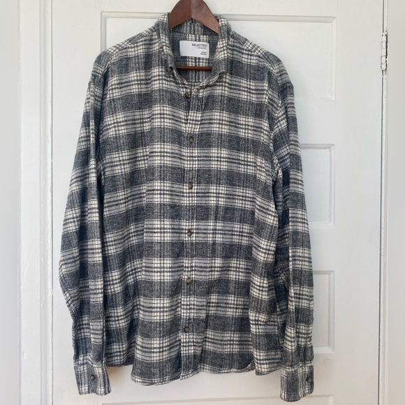 Selected Homme men’s check cotton button down shirt - Picture 5 of 9